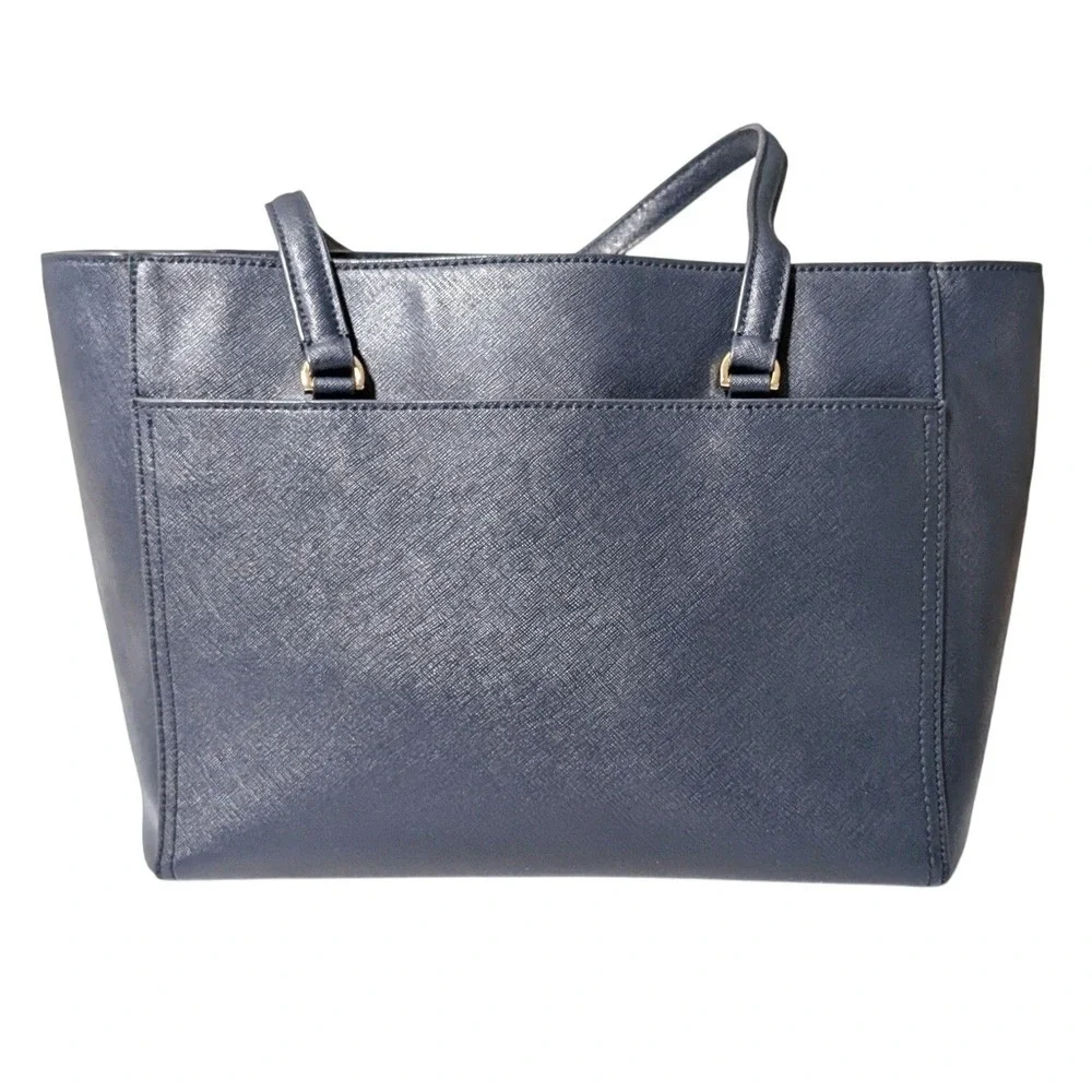 Tory Burch Robinson Tote Navy Saffiano Leather Shoulder‎ Bag Medium